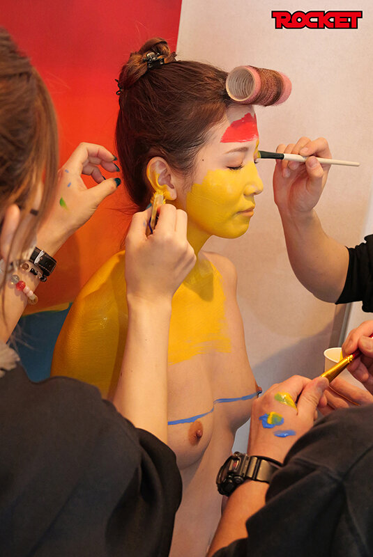 ROCKET17周年記念ユーザーリクエスト祭り 絵画や銅像 『背景』になりすましたボディぺイント痴女に襲われるホテル 画像20