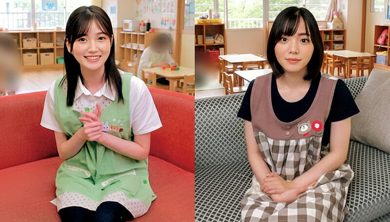 素人 企画単体 ビジュアル - とってもかわいい保育士の皆さん！童貞くんにピンクの乳首をチューチュー吸わせてもらえませんか？母性溢れる授乳手コキでガチ勃起したち●ぽをそのまま聖母のお股にぬぷっっ！空前絶後のドピンク乳首登場スペシャル！ もも先生 なぎさ先生