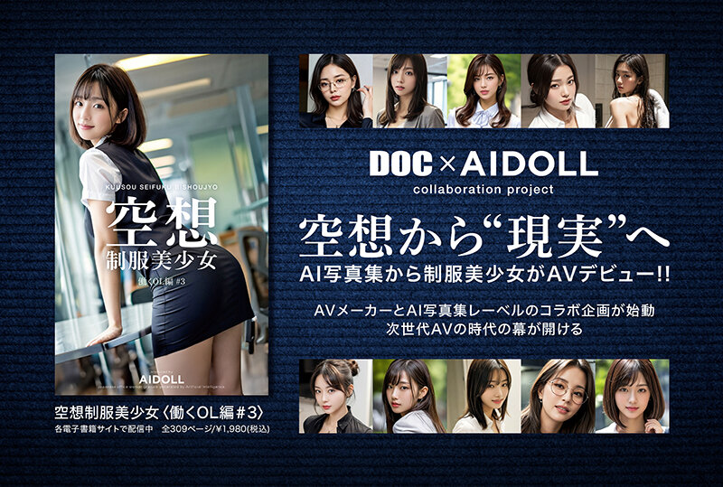 素人 企画単体 ビジュアル - 空想制服美少女 AI MODEL AV DEBUT 働くOL編