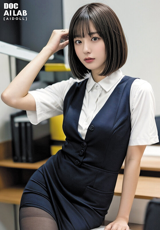 素人 企画単体 シーン15 - 空想制服美少女 AI MODEL AV DEBUT 働くOL編